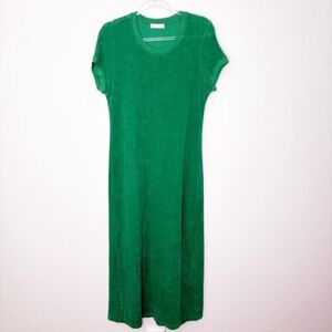 Suzie Kondi Asti T-Shirt Dress Clover Green Large 100% Organic Cotton Terrycloth